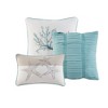 Lyngins 7-Piece Coastal Cotton Sateen Comforter Set – Shells & Starfish Print, Hypoallergenic, Oeko-Tex Certified, Queen Size Bedding Set - 4 of 4