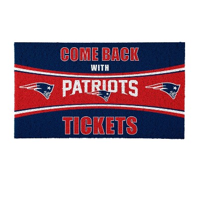 Evergreen Come Back with Tickets New England Patriots 28" x 16" Woven PVC Indoor Outdoor Doormat