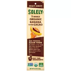 SOLELY Organic Banana with Cacao Fruit Jerky - 0.8oz