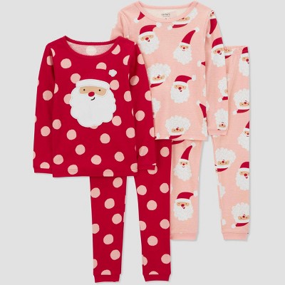Image of Carter's Just One You® Toddler Girls' Polka Dot Santa Pajama Set - Pink 18M