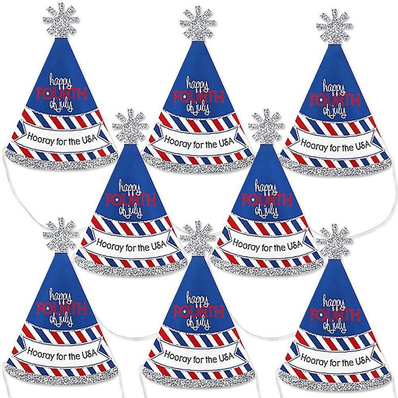 Discontinued Big Dot of Happiness 4th of July - Mini Cone Independence Day Party Hats - Small Little Party Hats - Set of 8, 1 of 8