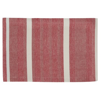 Split P Cozy Sweater Herringbone Placemat Set - Red