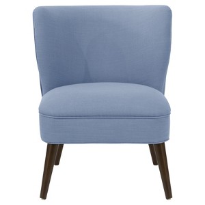 Lena Armless Pleated Chair Denim Linen - Cloth & Co., Blue Linen