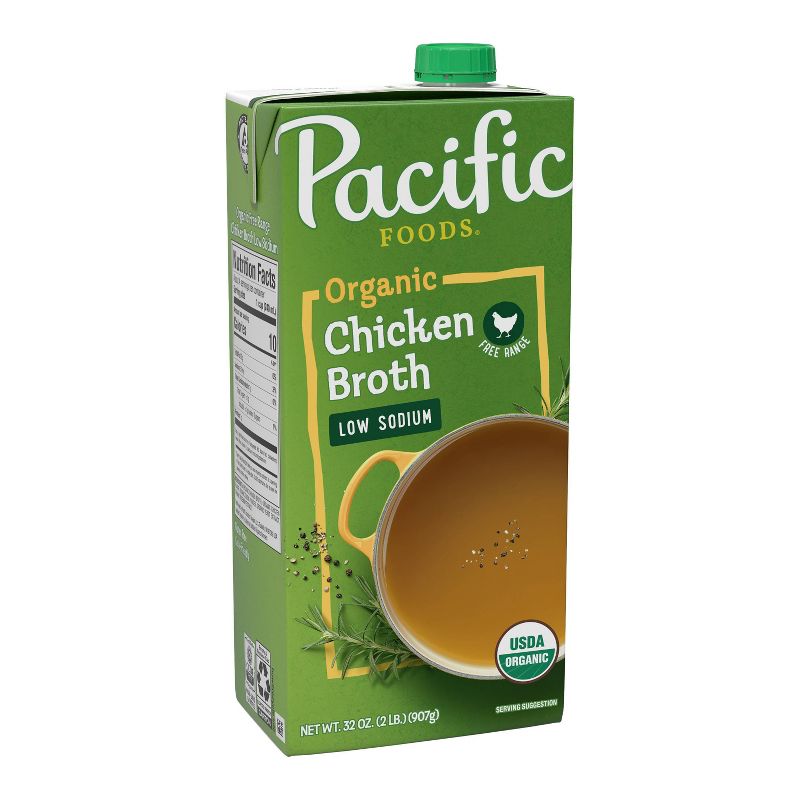 Pacific Foods Organic Gluten Free Low Sodium Free Range Chicken Broth - 32oz, 1 of 13
