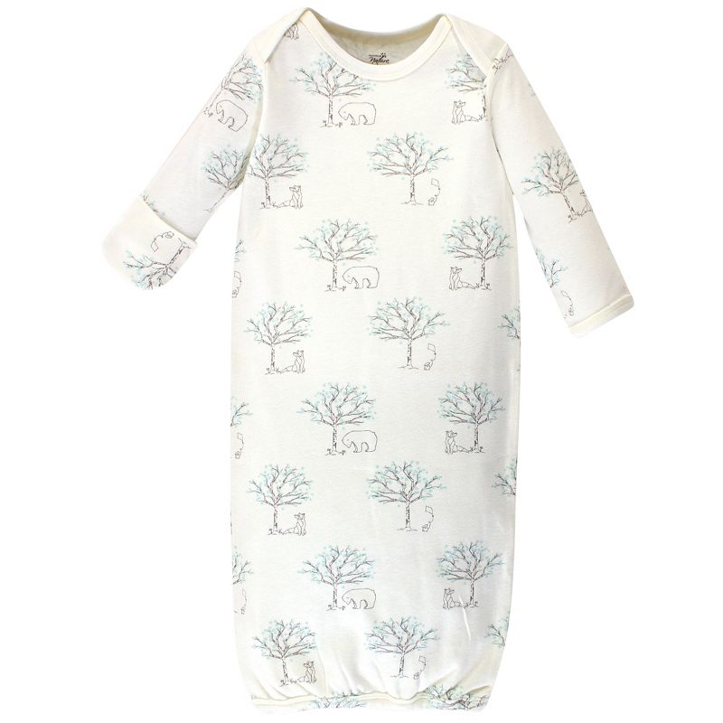 Touched by Nature Baby Organic Cotton Long-Sleeve Gowns 3pk, Birch Tree, 0-6 Months, 3 of 6