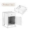 Costway Nightstand with Drawer Cabinet Curved Legs Sofa Side End Accent Table White - 4 of 4