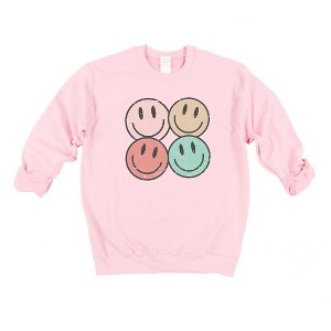 Simply Sage Market S.W.Smiley Smiley Face Grunge Sweatshirt - 1 of 3
