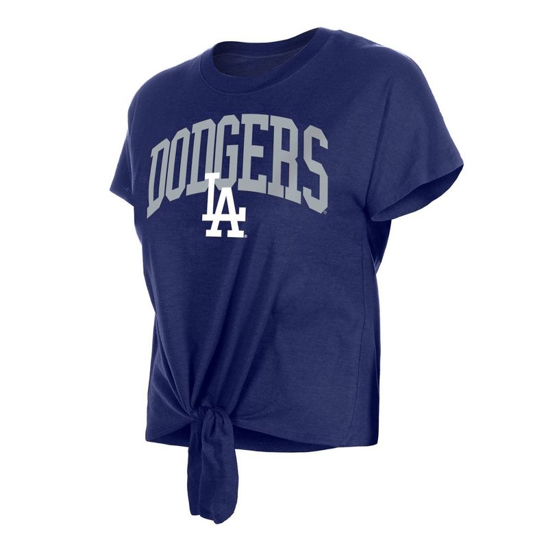 MLB Los Angeles Dodgers Women&#39;s Front Knot T-Shirt, 3 of 7