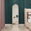 GlasFlength Full Length Mirrors Oval Mirror Vanity Mirror Accent Mirror Metal Frame Mirror for Living Room, Black, 16.5"*1.79"*59.8" - 2 of 4