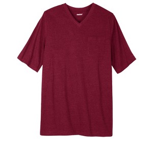 KingSize Men's Big & Tall Shrink-Less Lightweight Longer-Length V-Neck T-Shirt - 1 of 4