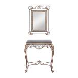 Set of 2 Traditional Iron Console Tables with Mirror Bronze - Olivia & May
