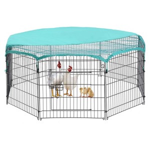 BestMassage Chicken Coop Outdoor Pet Playpen Chicken Run Rabbit Cage with Weatherproof Cover - 1 of 4