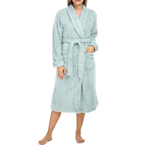 ADR Women's Plush Robe, Women's Plush Bathrobe, Fuzzy Pink Purple Comfy Robe Woman - 1 of 3