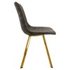 LeisureMod Markley Dining Chair Modern Upholstered Leather with Gold Legs Set of 4 - 3 of 4