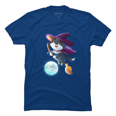 Men's Design By Humans Halloween cat witch By Yelllowlion T-Shirt