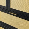 NicBex Wooden 7-Drawer Dresser,Modern Double Dressers with Rattan Drawers,Chest of Drawers for Bedroom,Living Room,Kids Room,Hallway,Natural Style - 4 of 4