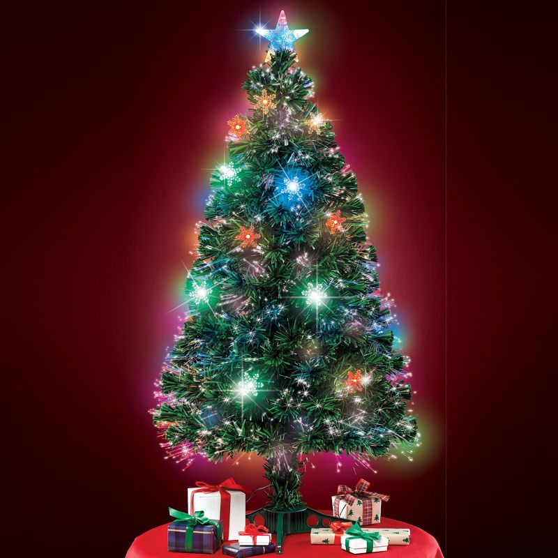 Collections Etc 47-Inch Fiber Optic Christmas Tree with Snowflakes, 2 of 3