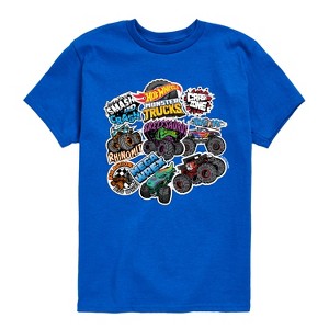 Boys' - Hot Wheels - Monster Truck Stickers Short Sleeve Graphic T-Shirt - 1 of 4
