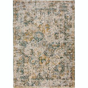 HomeRoots 9' X 13' Blue and Green Abstract Non Skid Area Rug - 1 of 4