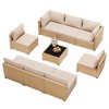 UPHA 9-Piece Rattan Patio Sofa Conversation Set with Cushions - 2 of 4