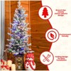 SEVOBAL Artificial Trees 4FT Flocked Christmas Tree with 396 Tips Pre Lit Christmas Tree Artificial Christmas Tree, Green, 23"*10"*48" - 2 of 4