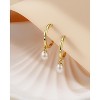 Molenia Pearl Earrings for Women, 14K Gold Plated Pearl Hoop Drop Dangle Earrings, Sterling Silver CZ Everyday Wedding Jewelry Brides Bridesmaid Gifts - 3 of 4