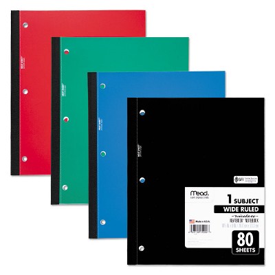 Mead Wireless Neatbook Notebook Wide Rule 10 1/2 x 8 White 80 Sheets 05222