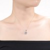 White gold plated necklace with cubic zirconia solitaire halo pendant, exuding elegance and radiance for a classic look - 2 of 3