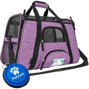 PetAmi Airline Approved Pet Carrier for Cat Dog, Soft Sided Travel Supplies Accessories, Ventilated Carrying Bag Kitten Puppy - 1 of 4