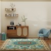 5x7ft Vintage Floral Washable Area Rug, Non-Slip Low Pile Polyester Carpet for Living Room & Bedroom - 4 of 4