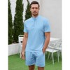 Coolmee Mens Tracksuit Casual 2 Piece Quarter Zip Polo Shirt and Shorts Set Athletic Jogging Sports Outfits - 3 of 4