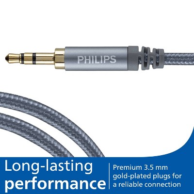 Philips 3.5mm Auxiliary Audio Cable - Silver