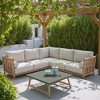 Coffee Table 15"H, Faux Concrete & Acacia Wood, Gray & Natural Finish, Modern Square Design by Zuo Modern - 3 of 4