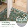 2x6FT Modern Washable Area Rug, Insect Floral Print Floor Cover with Non Slip Backing, Low Pile Stain Resistant Indoor Carpet for Bedroom - 4 of 4