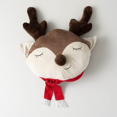24.5"H Sullivans Christmas Sleeping Reindeer Pillow  Multicolor