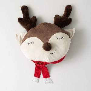 24.5"H Sullivans Christmas Sleeping Reindeer Pillow  Multicolor - 1 of 4
