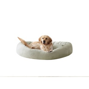 Arlee Home & Pet Orbit Orthopedic Chew Resistant Eco-Friendly Memory Foam Dog Bolster Bed - Cobblestone - XL - 1 of 4