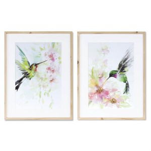 Hummingbird Watercolor Wall Art – Set of 2 Framed Prints 15.25" x 19.75" by Melrose - 1 of 3