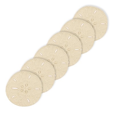 C&F Home 17" Sand Dollar Quilted Cotton Placemats Set of 6 Coastal Beach House Decor