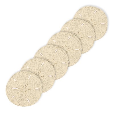 C&F Home Sand Dollar Shaped Cotton Reversible Machine Washable Placemat Set of 6