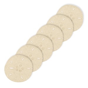 C&F Home 17" Sand Dollar Quilted Cotton Placemats, Set of 6, Coastal Beach House Decor - 1 of 3