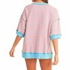 Women's Cotton Candy Striped Oversized Tee - Shewin - 2 of 4