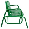 Northlight 2-Person Outdoor Retro Tulip Steel Double Glider Chair, Green - 4 of 4