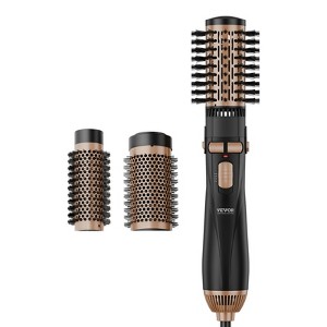 VEVOR Rotating Hair Dryer Brush, Ionic Hot Air Styling Brush Set with 3 Ceramic Coated Head (1.6", 2", 2"), 4 in 1 Volumizer, 3-Temp Blow Dryer ,Black - 1 of 4