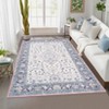 Non Slip Machine Washable Runners Ultra Thin Indoor Foldable Print Carpet Vintage Retro Floral Medallion Floor Cover - 2 of 4