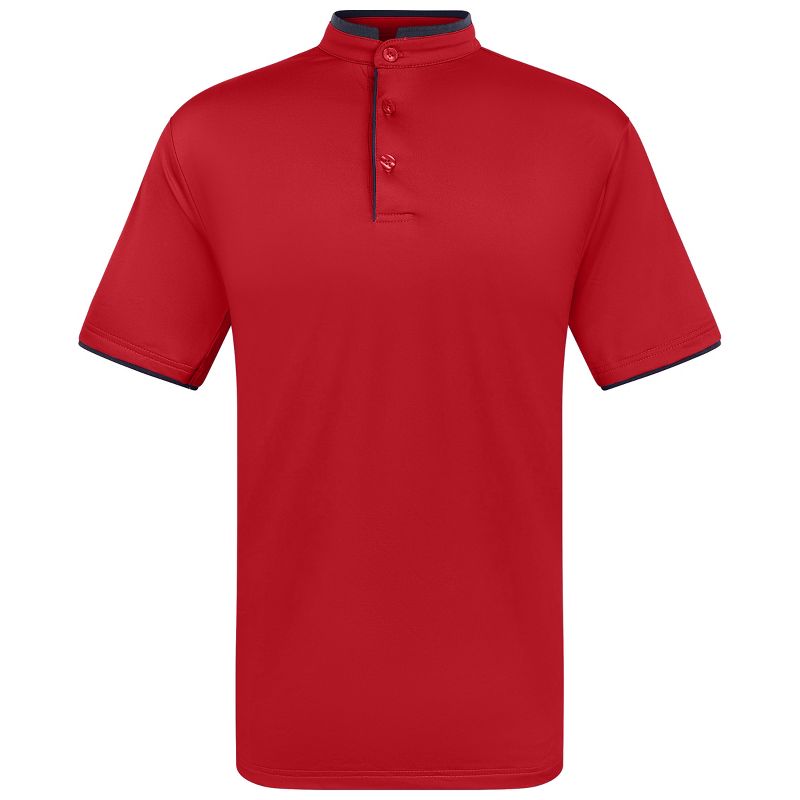Men's Short Sleeve Henley Polo Shirt with Contrast-Trim, 3 of 7