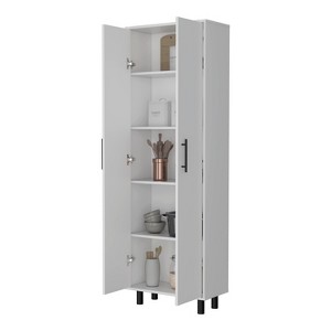 Gulches Tall Pantry Cabinet 5-Shelf Cupboard Storage Organizer with Metal Handles & Legs | Shelves:22.4"W X 11"D - 1 of 4