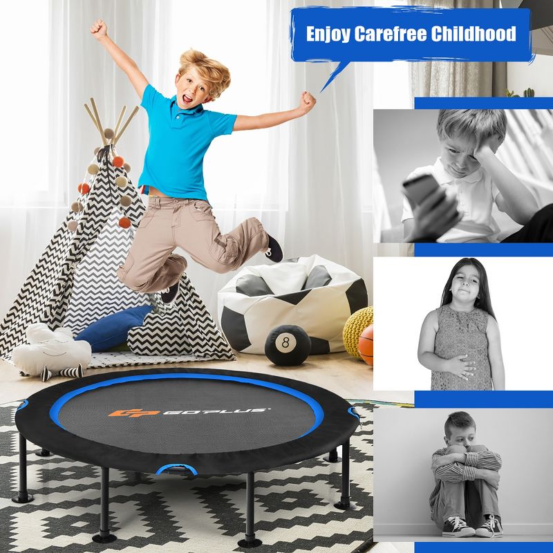 Costway 47'' Folding Trampoline Exercise Fitness Rebound W/safety Pad Adults&Kids, 4 of 9