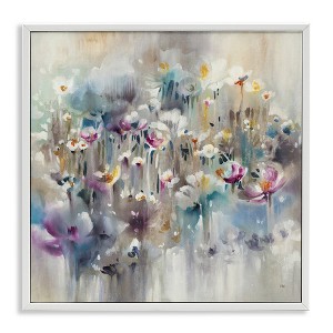 Stupell Industries Soft Rounded Wild Flowers Abstract Floral Field Black Framed Giclee Art - 1 of 4