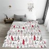 Lomsoe Christmas Pine Tree White Winter Couch Throw Blanket Flannel Soft Blanket for Living Room Bed Sofa Travel Office Camping. - 2 of 4